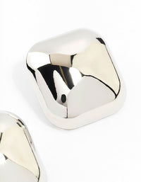 Large Silver Square Stud Earrings - link has visual effect only