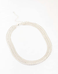 Silver Mixed Triple Layered Chain Necklace - link has visual effect only