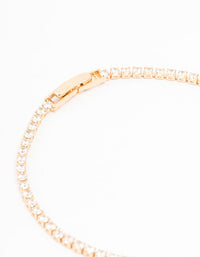 Gold Cubic Zirconia Round Stone & Bow Bracelet - link has visual effect only