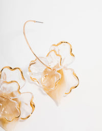 Gold Marble Petal Leaf Drop Earrings - link has visual effect only