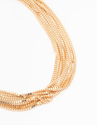 Gold Multi Row Chain Station Necklace - link has visual effect only