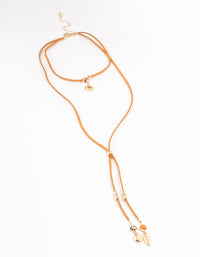 Fabric Cord Charm Y-Necklace - link has visual effect only