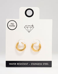 Gold Plated Stainless Steel Core Clicker Earrings 16 MM - link has visual effect only