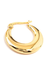 Waterproof Gold Plated Stainless Steel Crescent Hoop Earrings - link has visual effect only