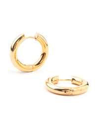 Gold Plated Stainless Steel Thick Clicker Hoop Earrings 22 MM - link has visual effect only