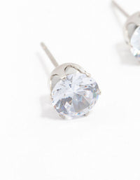 Stainless Steel Cubic Zirconia Stud Earrings 7 MM - link has visual effect only