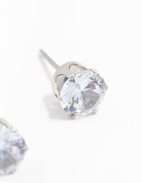 Stainless Steel Cubic Zirconia Stud Earrings 7 MM - link has visual effect only