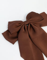 Brown Fabric Drop Bow Clip - link has visual effect only