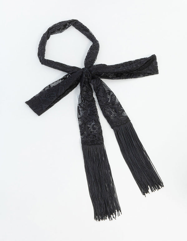 Thin Fabric Lace Fringe Scarf