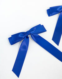 Blue Fabric Medium Double Loop Bows 2-Pack - link has visual effect only