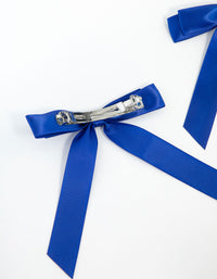 Blue Fabric Medium Double Loop Bows 2-Pack - link has visual effect only