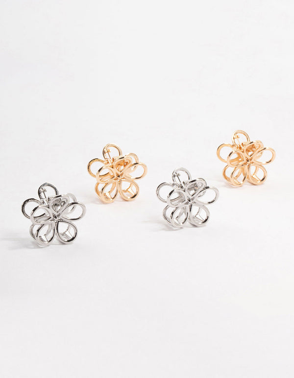 Mixed Metals Small Metal Daisy Claw Clips