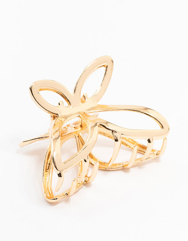 Gold Molten Line Butterfly Claw Clip