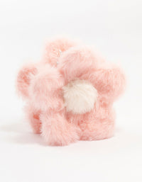 Pink Faux Fur Daisy Claw Clip - link has visual effect only