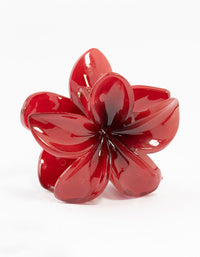 Plastic Burgundy Hibiscus Flower Claw Clip - link has visual effect only