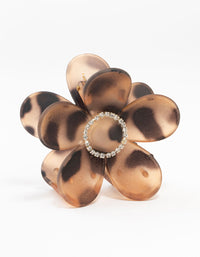 Tortoiseshell & Diamante Daisy Claw Clip - link has visual effect only