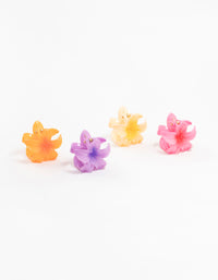 Mini Colourful Hibiscus Claw Clips 4-Pack - link has visual effect only