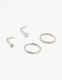 Titanium Diamante Twisted Nose Rings 4-Pack - link has visual effect only