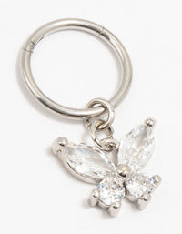 Surgical Steel Butterfly Drop Belly Ring - link has visual effect only