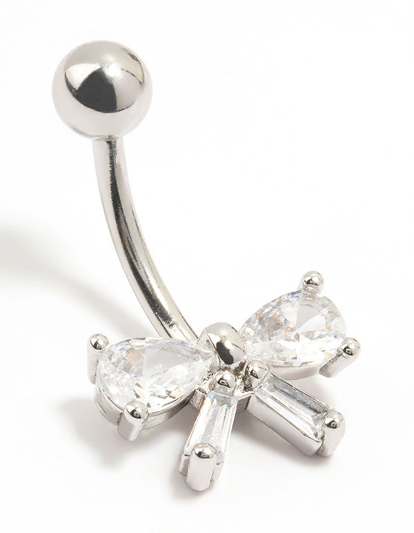 Surgical Steel Cubic Zirconia Belly Bar