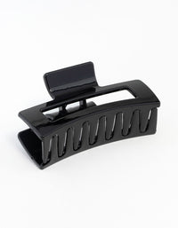 Large Shiny Black  Coated Claw Clip - link has visual effect only