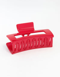 Red Large Shiny Coated Claw Clip - link has visual effect only