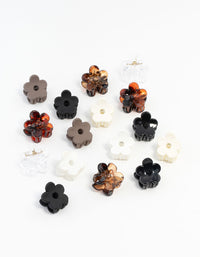 Mini Neutral & Black Flower Hair Clips 16-Pack - link has visual effect only