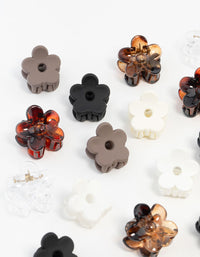 Mini Neutral & Black Flower Hair Clips 16-Pack - link has visual effect only