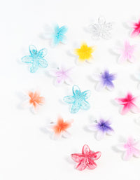 Mini Frangipani Flower Hair Clips 10-Pack - link has visual effect only