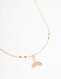 Gold Diamante Whale Tail Necklace - link has visual effect only