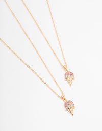 Gold Ice Cream Necklaces 2-Pack - link has visual effect only