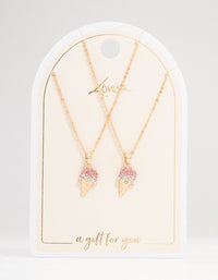 Gold Ice Cream Necklaces 2-Pack - link has visual effect only