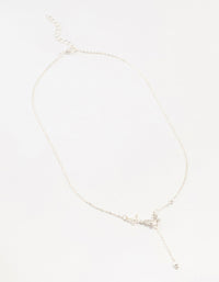 Silver Diamante Pearl Butterfly  Y-Necklace - link has visual effect only