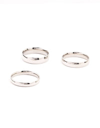 Waterproof Stainless Steel Plain Band Rings 3-Pack - link has visual effect only