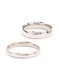 Waterproof Stainless Steel Plain Band Rings 3-Pack - link has visual effect only