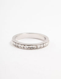 Waterproof Stainless Steel Cubic Zirconia Band Ring - link has visual effect only