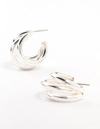 Silver Plated Illusion Hoop Earrings - link has visual effect only