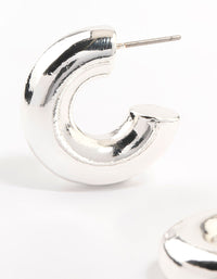 Silver Plated  Chunky Hoop Earrings - link has visual effect only