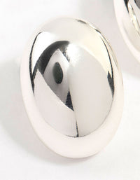 Silver Plated Oval Stud Earrings - link has visual effect only