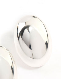 Silver Plated Oval Stud Earrings - link has visual effect only