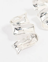 Silver Plated Ribbon Stud Earrings - link has visual effect only