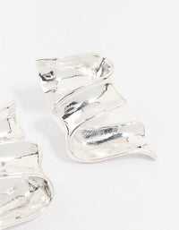 Silver Plated Ribbon Stud Earrings - link has visual effect only