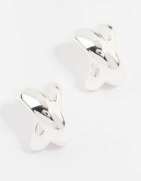 Silver Plated X Cross Stud Earrings - link has visual effect only