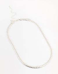 Silver Plated Flat Curb Chain Necklace - link has visual effect only