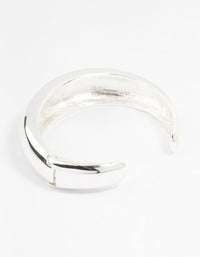 Silver Plated Round Wrist Cuff Bracelet - link has visual effect only