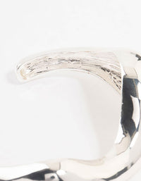 Silver Plated Molten Wrist Cuff Bracelet - link has visual effect only