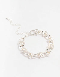 Silver Plated Knotted Chain Bracelet - link has visual effect only