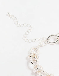 Silver Plated Knotted Chain Bracelet - link has visual effect only