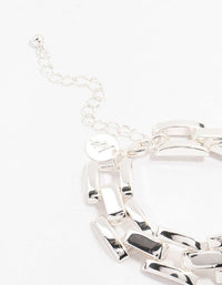 Silver Plated Link Chain Bracelet - link has visual effect only