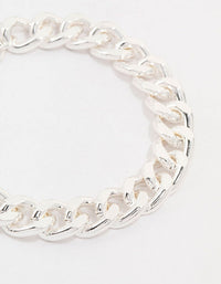 Silver Plated Link Chain Bracelet - link has visual effect only